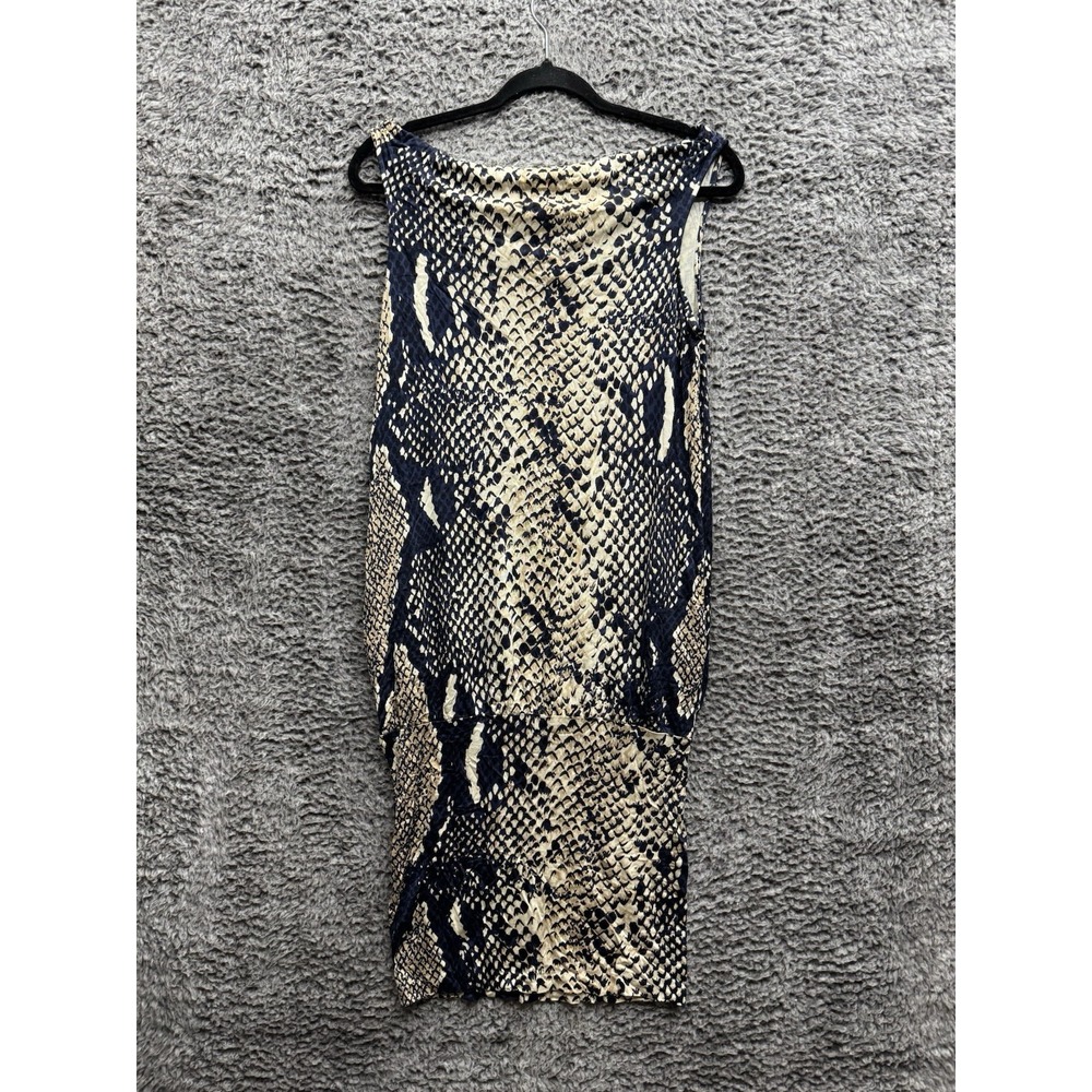 VTG DIANE Von FURSTENBERG 2 Snake Print Navy & White Maxi Sundress